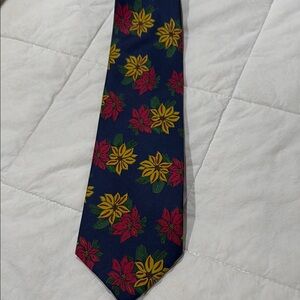 Floral Patterned Tie - Blue, Red, Yellow